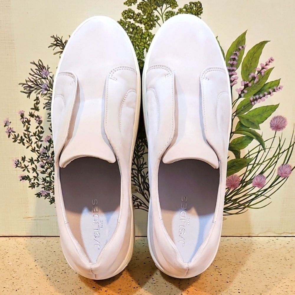 J/Slides NYC Heidi White Slip-On Sneakers